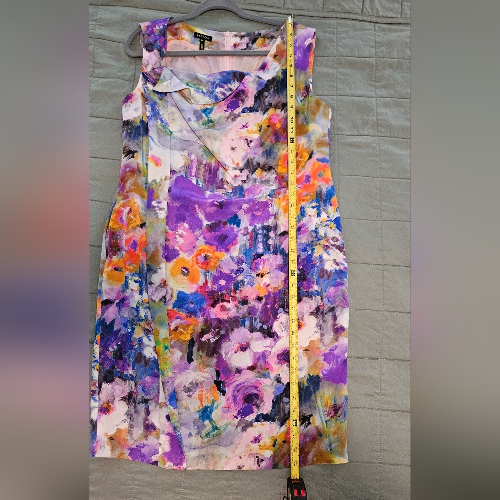 Escada Floral Silk Sleeveless Dress